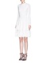 Front View - Click To Enlarge - ALEXANDER MCQUEEN - Smock frill dense knit flare dress