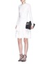 Figure View - Click To Enlarge - ALEXANDER MCQUEEN - Smock frill dense knit flare dress