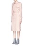 Front View - Click To Enlarge - ALEXANDER MCQUEEN - Belted wool blend trench coat