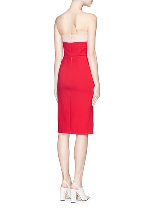 Back View - Click To Enlarge - ALEXANDER MCQUEEN - Grid seam bodice slit front crepe dress