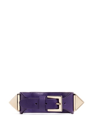 Figure View - Click To Enlarge - VALENTINO GARAVANI - 'Rockstud' macro leather bracelet