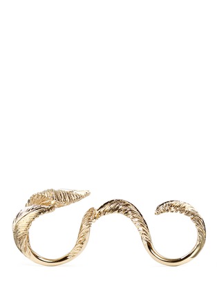 Figure View - Click To Enlarge - VALENTINO GARAVANI - Feather two finger ring