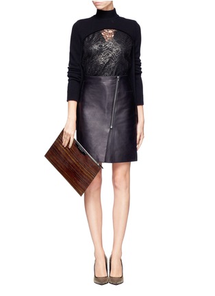 Figure View - Click To Enlarge - GIVENCHY - Antigona wood-effect leather envelope clutch