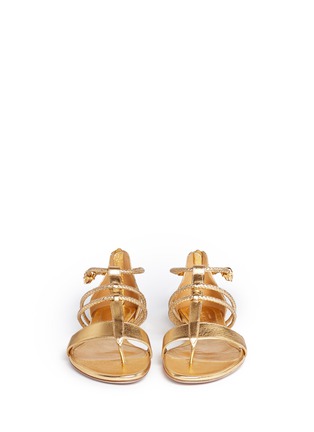 Figure View - Click To Enlarge - ALEXANDER MCQUEEN - Skull whip braid leather sandals