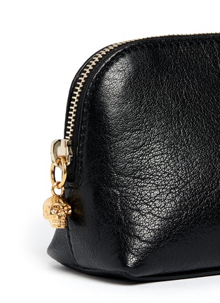 Detail View - Click To Enlarge - ALEXANDER MCQUEEN - Skull prism leather cosmetic pouch