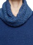 Detail View - Click To Enlarge - ARMANI COLLEZIONI - Eyelet knit roll neck poncho