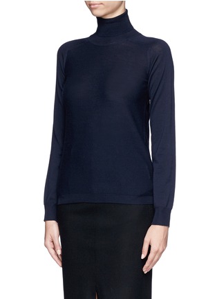 Front View - Click To Enlarge - ARMANI COLLEZIONI - Fine wool turtleneck top