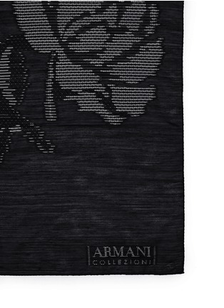Detail View - Click To Enlarge - ARMANI COLLEZIONI - Jacquard wool silk blend scarf