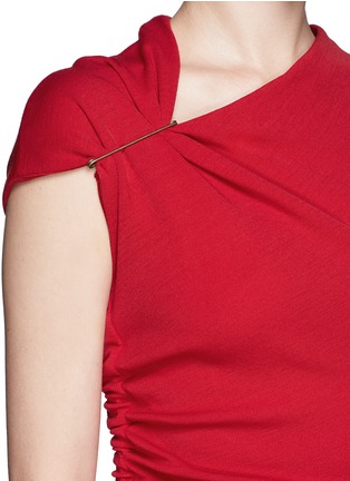 Detail View - Click To Enlarge - LANVIN - Pin shoulder drape knit top
