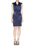 Main View - Click To Enlarge - ARMANI COLLEZIONI - Wrap front abstract print satin dress