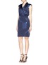 Figure View - Click To Enlarge - ARMANI COLLEZIONI - Wrap front abstract print satin dress
