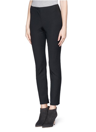 Front View - Click To Enlarge - ARMANI COLLEZIONI - 'Gabardine' elasticated skinny pants