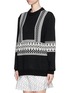 Front View - Click To Enlarge - CHLOÉ - Graphic knit wool sweater