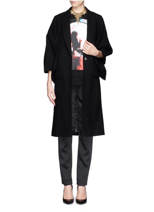 Figure View - Click To Enlarge - GIVENCHY - Cut out sleeve wool cape