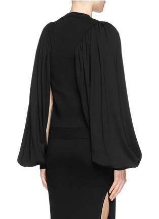 Back View - Click To Enlarge - GIVENCHY - Open slit gigot sleeve wool sweater