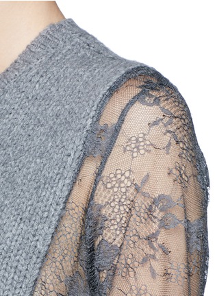 Detail View - Click To Enlarge - VALENTINO GARAVANI - Lace sleeve sweater