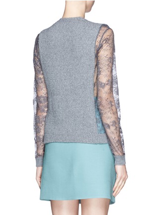 Back View - Click To Enlarge - VALENTINO GARAVANI - Lace sleeve sweater