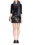 Figure View - Click To Enlarge - STELLA MCCARTNEY - Jeanne face embroidery wool melton skirt