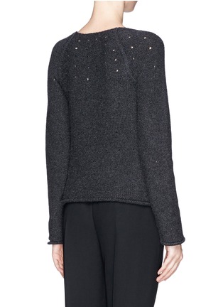 Back View - Click To Enlarge - LANVIN - Perforated strass neck wool sweater