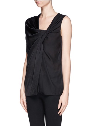 Front View - Click To Enlarge - LANVIN - Twist front georgette sleeveless blouse