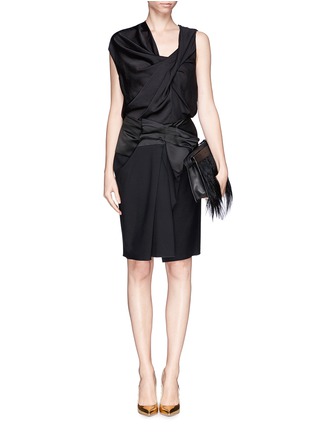 Figure View - Click To Enlarge - LANVIN - Twist front georgette sleeveless blouse
