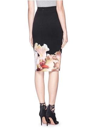 Back View - Click To Enlarge - GIVENCHY - 'Jupe' orchid print stretch jersey pencil skirt