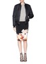 Figure View - Click To Enlarge - GIVENCHY - 'Jupe' orchid print stretch jersey pencil skirt