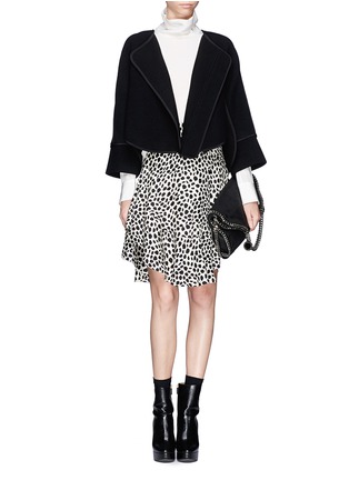 Figure View - Click To Enlarge - CHLOÉ - Spot print flare silk skirt