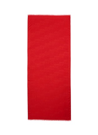 Detail View - Click To Enlarge - ARMANI COLLEZIONI - Tonal logo fringe scarf