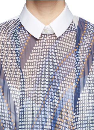 Detail View - Click To Enlarge - SACAI - Plissé pleat dot chiffon front blouse