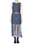 Main View - Click To Enlarge - TOGA ARCHIVES - Structured glossy spot print cutout waist dress