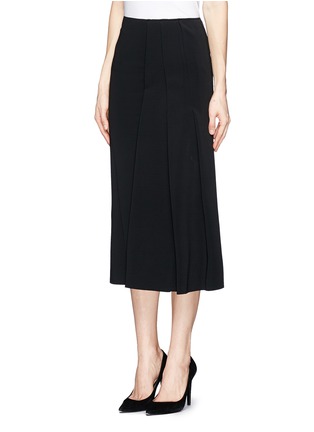 Front View - Click To Enlarge - VICTORIA BECKHAM - Asymmetric pleat stretch jersey midi skirt