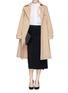 Figure View - Click To Enlarge - VICTORIA BECKHAM - Asymmetric pleat stretch jersey midi skirt