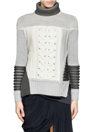 Main View - Click To Enlarge - PRABAL GURUNG - Contrast knit turtleneck sweater