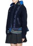 Front View - Click To Enlarge - SACAI - Double layer wool cardigan and quilted peplum jacket