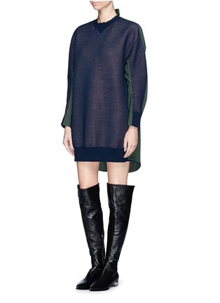Front View - Click To Enlarge - SACAI - Wool blend sweatshirt dress