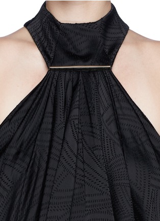 Detail View - Click To Enlarge - JASON WU - Waterfall ruffle front high neck silk blouse