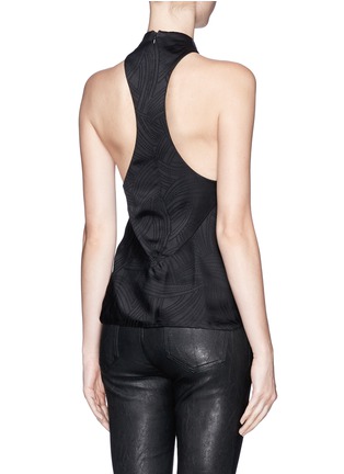 Back View - Click To Enlarge - JASON WU - Waterfall ruffle front high neck silk blouse