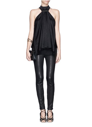 Figure View - Click To Enlarge - JASON WU - Waterfall ruffle front high neck silk blouse