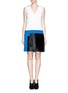 Main View - Click To Enlarge - VICTORIA, VICTORIA BECKHAM - Crackled patent leather and pony hair colourblock dress