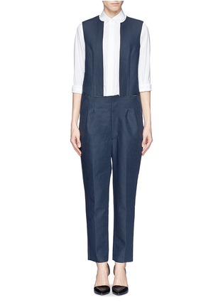 Main View - Click To Enlarge - TOGA ARCHIVES - Open front wool-mohair gilet jumpsuit