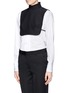 Front View - Click To Enlarge - ERDEM - 'Jess' pleat band collar satin bib