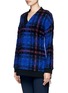 Front View - Click To Enlarge - THAKOON - Silk layer twist front neckline plaid sweater
