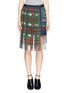 Main View - Click To Enlarge - SACAI - Check pleat chiffon wrap quilted skirt