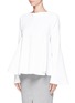 Front View - Click To Enlarge - ELLERY - 'Lottie' flare sleeve crepe top