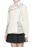 Front View - Click To Enlarge - SACAI - Cable knit panel zip blazer combo jacket