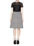 Main View - Click To Enlarge - SACAI - Wool felt houndstooth skirt floral lace dress