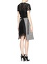 Figure View - Click To Enlarge - SACAI - Wool felt houndstooth skirt floral lace dress