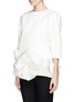 Front View - Click To Enlarge - VICTORIA BECKHAM - Organza ruffle hem crepe top