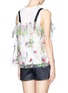 Back View - Click To Enlarge - TOGA ARCHIVES - Floral print sheer overlay jersey top